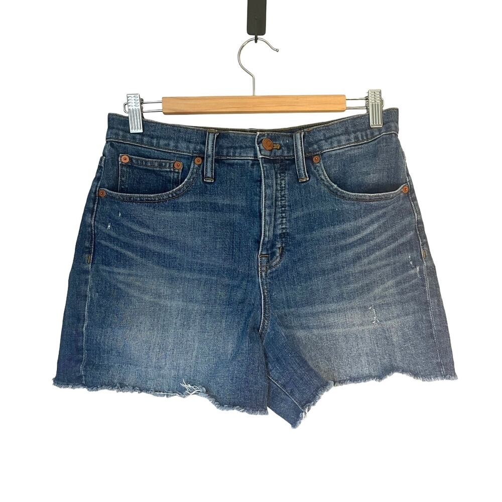 Madewell Shorts Women's 28 Denim Blue High Rise Raw Hem Cutoff 3'' Inseam